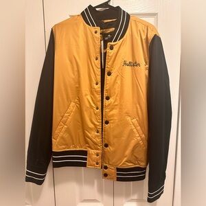 Hollister Gold and Black Bomber Jacket